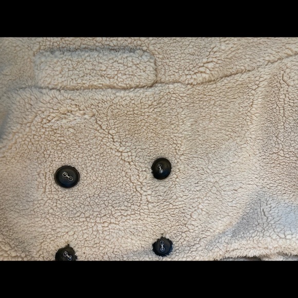 Free People Notched Teddy Bear Peacoat Ivory Tan - Picture 12 of 12